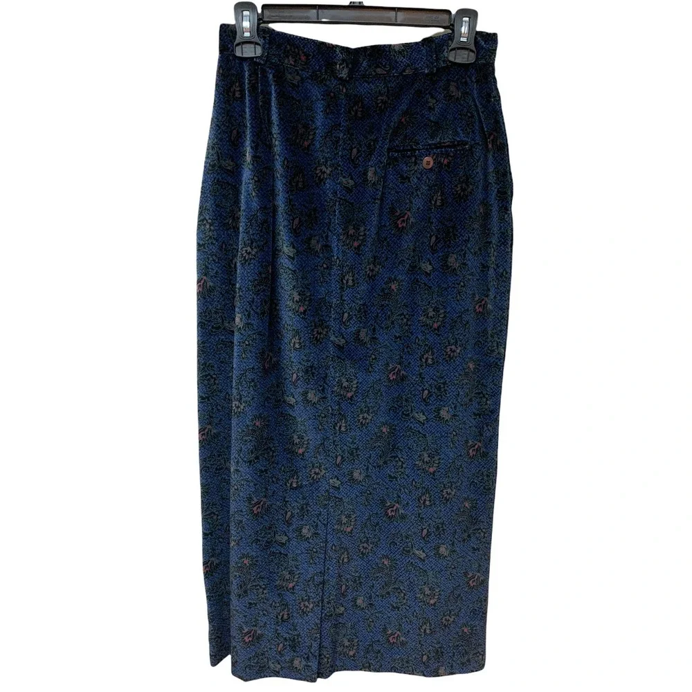 Vintage Breeches Long Modest Pencil Skirt Crushed Velvet Women's 27